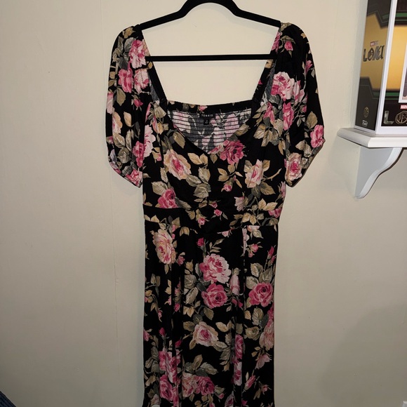 Torrid Black and Pink Floral Dress - Picture 1 of 3